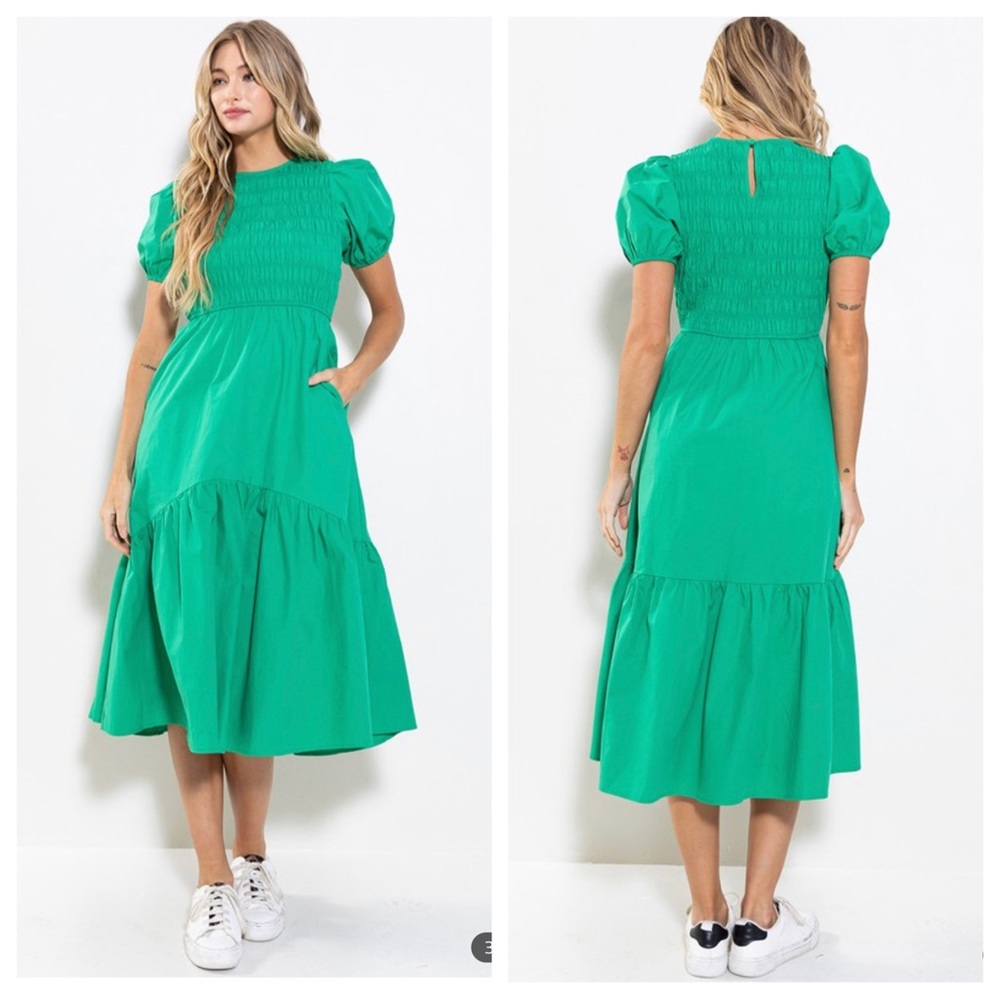 Boho Smocking Detail Tiered Maxi Dress - Picture 2 of 3